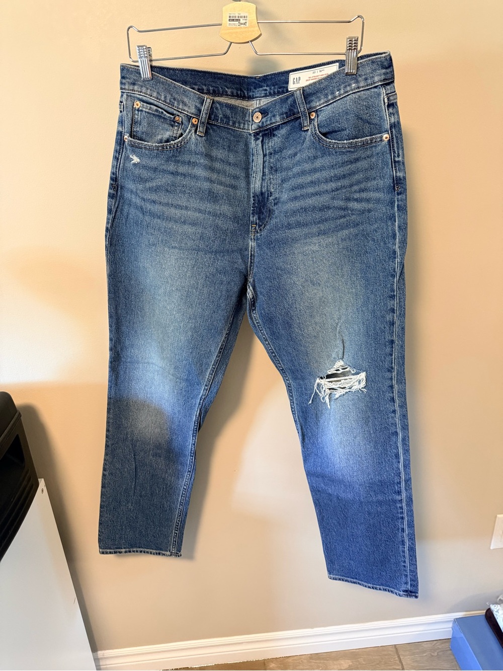 GAP Slim Straight Blue Ripped Jeans